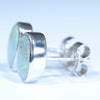Coober Pedy Solid Opal Silver Stud Earring (9mm x 6mm) Code - V77
