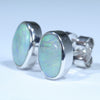 Coober Pedy Solid Opal Silver Stud Earring (9mm x 6mm) Code - V77