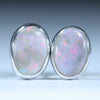 Natural Australian Coober Pedy Dark Opal Silver Studs
