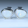 Natural Australian Coober Pedy White Opal Silver Studs