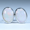 Natural Australian Coober Pedy Silver Opal Stud Earrings