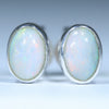 Natural Australian Solid Coober Pedy Silver Opal Studs