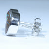 Australian Boulder Opal Matrix Silver Earrings (9.5mm x 9.5mm) Code - V88