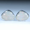 Natural Australian Coober Pedy Silver Opal Stud Earrings
