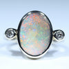 Natural Australian Solid Queensland Boulder Opal Gold and Diamond Ring