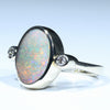 Natural Solid Australian Boulder Opal and Diamond Gold Ring - Size 8  US Code - T26
