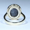 Lightning Ridge Black Opal and Diamond  Gold Ring Size 6.75 Code - T27
