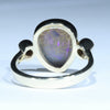 Lightning Ridge Black Crystal Opal and Diamond Gold Ring - Size 7.25 US Code - T24