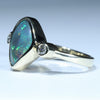 Lightning Ridge Black Opal and Diamond  Gold Ring Size 6.75 Code - T29