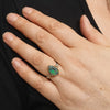 Lightning Ridge Black Opal and Diamond  Gold Ring Size 6.75 Code - T29