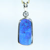 Natural Australian Boulder Opal Gold and Diamond Pendant