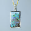 Natural Australian Boulder Opal Gold and Diamond Pendant