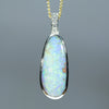 Natural Australian Boulder Opal Gold and Diamond Pendant