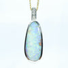 Natural Australian Boulder Opal and Diamond Gold Pendant (20 mm x 8.5 mm) Code - X53