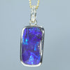 Natural Australian Queensland Boulder Opal Gold and Diamond Pendant