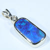 Natural Australian Boulder Opal and Diamond Gold Pendant (18mm x 9mm) Code - Z49