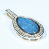 Lightning Ridge Solid Black Opal and Diamond Gold Pendant (15.5mm x 8.5mm ) Code - X9