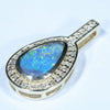 10k Gold - Solid Queensland Boulder Opal - Natural Diamonds