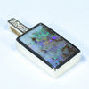 Natural Australian Boulder Opal and Diamond Gold Pendant (15 mm x 9 mm) Code - X25