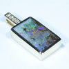 10k Gold - Solid Queensland Boulder Opal - Natural Diamonds