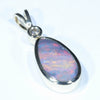Lightning Ridge Solid Black Opal and Diamond Gold Pendant (15.5mm x 9mm ) Code - X23