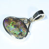 Natural Australian Boulder Opal and Diamond Gold Pendant (16 mm x 10.5 mm) Code - X24