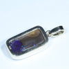 Natural Australian Boulder Opal and Diamond Gold Pendant (17.5mm x 10mm) Code - X7