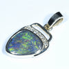 10k Gold - Solid Lighting Ridge Black Opal - Natural Diamonds