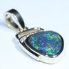 Lightning Ridge Solid Black Opal and Diamond Gold Pendant (13mm x 11mm ) Code - X5
