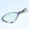 Coober Pedy Crystal Opal and Diamond Gold Pendant (18mm x 12.5mm) Code - X10