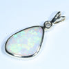 Natural Australian Coober Pedy Crystal Opal Gold and Diamond Pendant