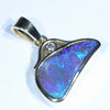 Natural Australian Boulder Opal and Diamond Gold Pendant (18mm x 9mm) Code - X22