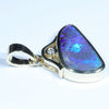 Natural Australian Boulder Opal and Diamond Gold Pendant (18mm x 9mm) Code - X22