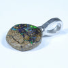 Australian Boulder Opal Silver Pendant with Silver Chain (11mm x 11mm) Code - Y229