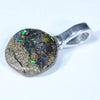 Australian Boulder Opal Silver Pendant with Silver Chain (11mm x 11mm) Code - Y229
