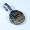 Australian Boulder Opal Silver Pendant with Silver Chain (11mm x 11mm) Code - Y229
