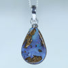 Natural Australian Queensland Boulder Opal Silver Pendant