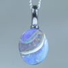 Natural Australian Solid Queensland Boulder Opal Silver Pendant
