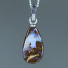 Natural Australian Solid Queensland Boulder Opal Silver Pendant
