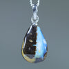Natural Australian Boulder Opal Silver Pendant