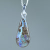 Natural Australian Queensland Boulder Opal Silver Pendant