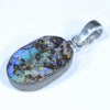 Australian Boulder Opal Silver Pendant with Silver Chain (15mm x 10mm) Code - Y230