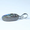 Australian Boulder Opal Silver Pendant with Silver Chain (15mm x 10mm) Code - Y230