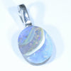 Australian Boulder Opal Silver Pendant with Silver Chain (11mm x 10mm) Code - Y301