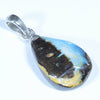 Australian Boulder Opal Silver Pendant with Silver Chain (16mm x 11mm) Code - Y227