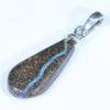 Australian Boulder Opal Silver Pendant with Silver Chain (18mm x 9mm) Code - Y302