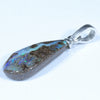 Australian Boulder Opal Silver Pendant with Silver Chain (18mm x 9mm) Code - Y302