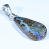 Australian Boulder Opal Silver Pendant with Silver Chain (18mm x 9mm) Code - Y302