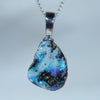 Natural Australian Boulder Opal Silver Pendant