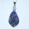 Natural Austrstralian Boulder Opal Silver Pendant